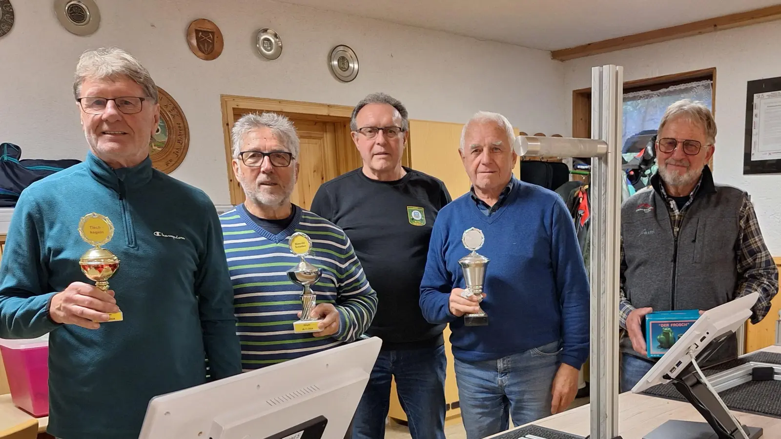 Von links: Richard Lengfelder, Peter Illner, Eduard Lehmeier, Ignatz Binner, Günter Boesen.<br> (Bild: Hans Ott)