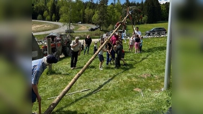 Kindermaibaum-Aufstellen OWV Georgenberg (Bild: Anja Thalhauser)