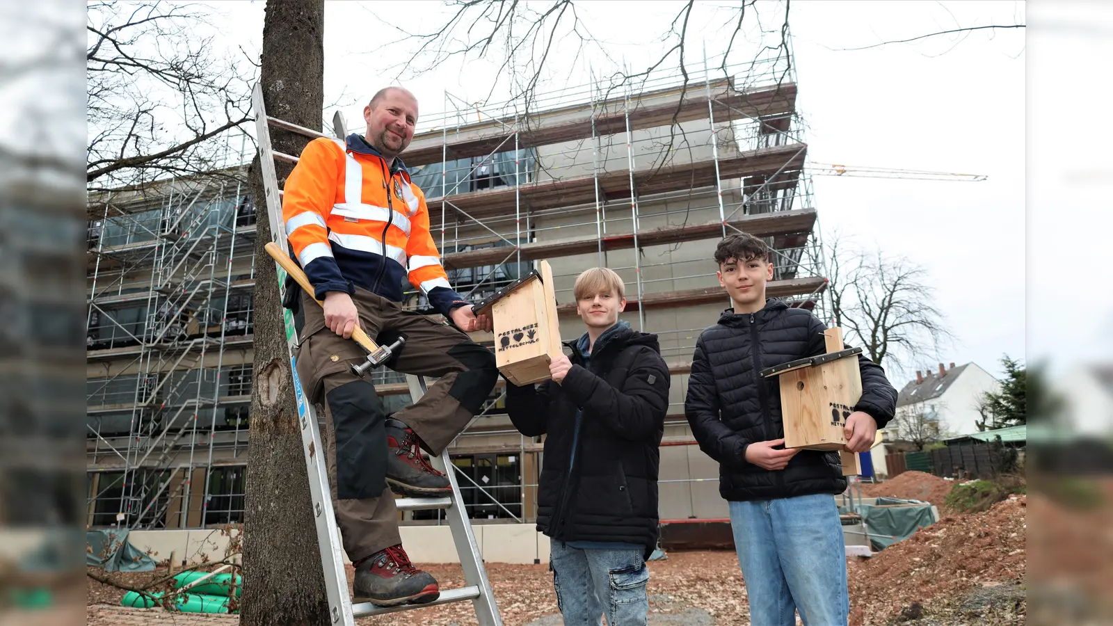  Pestalozzischüler bauen Nistkästen für Vögel im Stadtgebiet (Bild: Pressestelle Stadt Weiden i.d.OPf./exb)