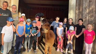 Alpakas und Lamas hautnah erleben konnten die Kinder bei der Ferienaktion der Schirmitzer Siedler (Bild: Leila Smekal)