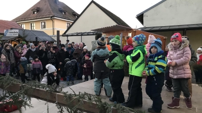 Viele bewunderten die Auftritte der Kindergartenkinder . (Bild: Marianne Moosburger)