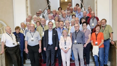 Die Gruppe der CSU-Seniorenunion mit ihrem Landtagsabgeordneten MdL Alexander Flierl (Mitte vorne).  (Bild: Reinhard Bergmann)