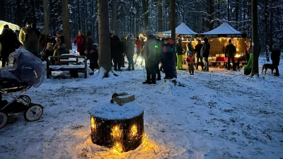 Im Waldkindergarten „Die Goldbacher Wurzelzwerge“ stand der „Adventszauber” auf dem Programm. (Bild: Franziska Reindl/exb)