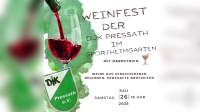 Die DJK Pressath lädt zum Weinfest - 70 Jahre DJK (Bild: Michael Waldmann)