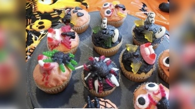 Gruseliges Halloweenbuffet in der Luipold-Mittelschule (Bild: Alexander Kramer)