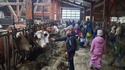 Fichtelgeister besuchen Bauernhof. (Bild: Carolin Gley)