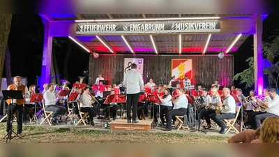 Musikverein Engabrunn beim Konzertabend „Swing the Woods“ auf dem Waldfest in Engabrunn. (Bild: Wolfgang Lehnert)