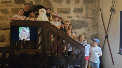 Schnitzeljagd und Suche nach dem Burggespenst auf Burg Falkenberg. (Bild: Sarah Weiß)