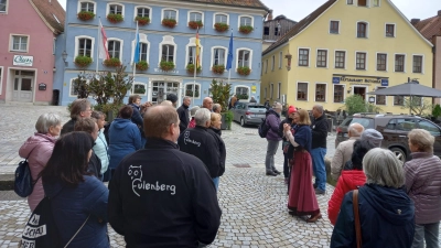 Einen Blick in die Geschichte Berchings erhielten die Teilnehmer bei der Stadtführung.  (Bild: Ludwig Höcherl)