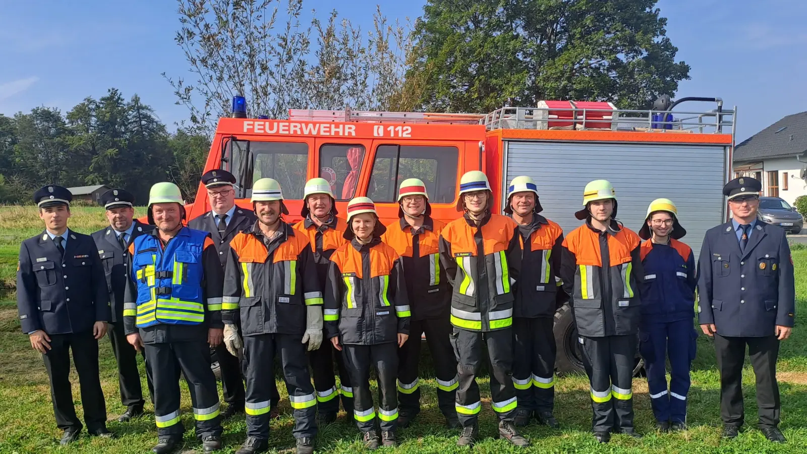 Das Team der Feuerwehr zur Leistungsprüfung. (Bild: Alexander Hecht)