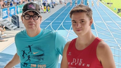 Trainer Curtis Ripy mit Dennis Hopp (Bild: Harald Biersack)