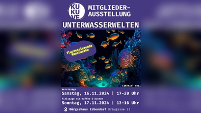 Einladung zur Mitgliederausstellung „Unterwasserwelten” des Kunst- und Kulturvereins Erbendorf e. V., am 16./ 17.11.2024 (Bild: David Frischholz)