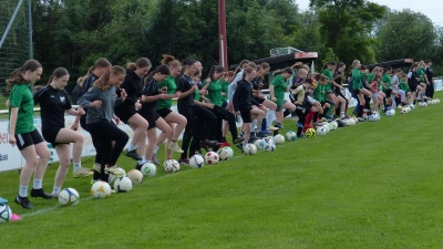 Mit vollem Eifer waren die Mädchen dabei. Sie lernten neue Trainingsmethoden kennen.  (Bild: hme/exb)