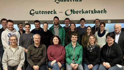 Die Hubertusschützen Guteneck-Oberkatzbach haben Vorstandschaft neu gewählt. (Bild: Paula Dirschwigl/exb)