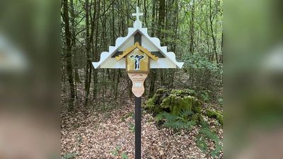 Feldkreuz im Wald beim Wiedenbühl an der Forststraße von Waldthurn nach Neukirchen (Bild: Heiko Glaser)