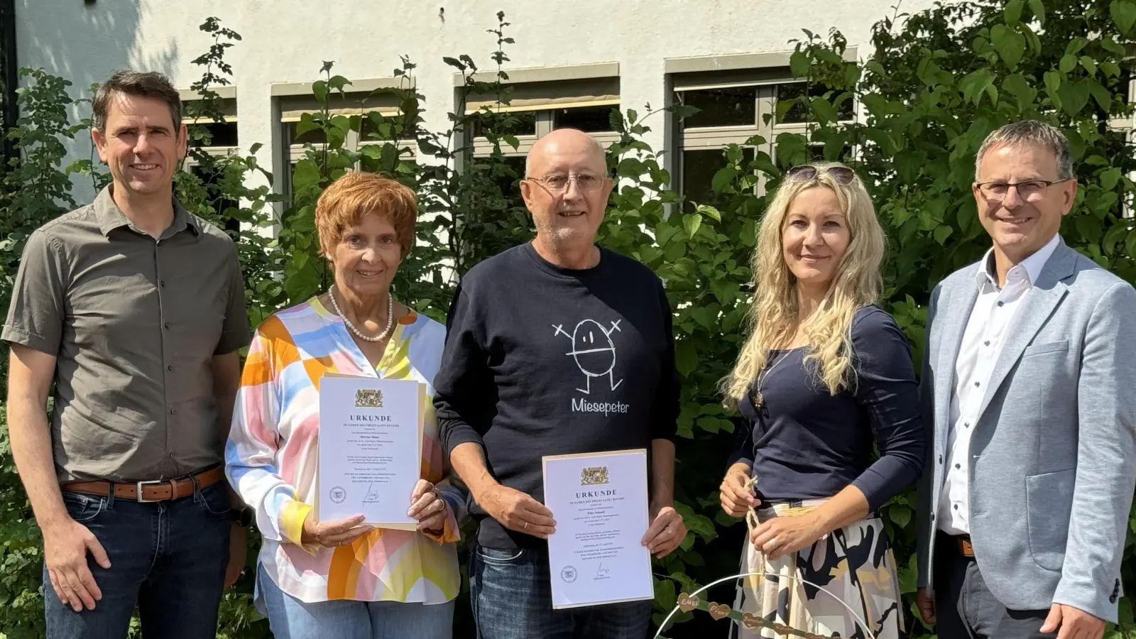 Konrektor Michael Neumann, Martina Maier, Peter Schmid, Kerstin Krämer Höreth und Rektor Hubert Reil (Bild: Gertie Kreuzer)