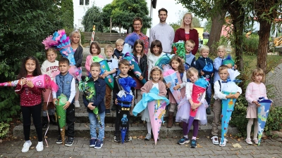 Die erste Klasse der Grundschule in Edelsfeld. (Bild: Rudi Gruber)