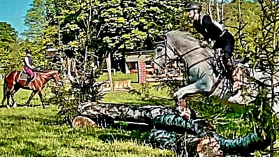 Fliegende Momente: Mit Leidenschaft und Eleganz meisterte Reiterin Vanessa Kuehn den Sprung – einer von vielen beeindruckenden Augenblicken am Schwedentisch. (Bild: Reinhard Kreuzer)