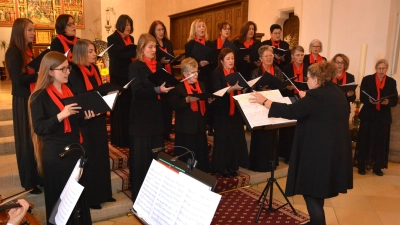 Das achtzehnköpfige Ensemble Kreuzer, Leitung Brigitte Kreuzer, bei einem Konzert. (Bild: Josef Rosner)