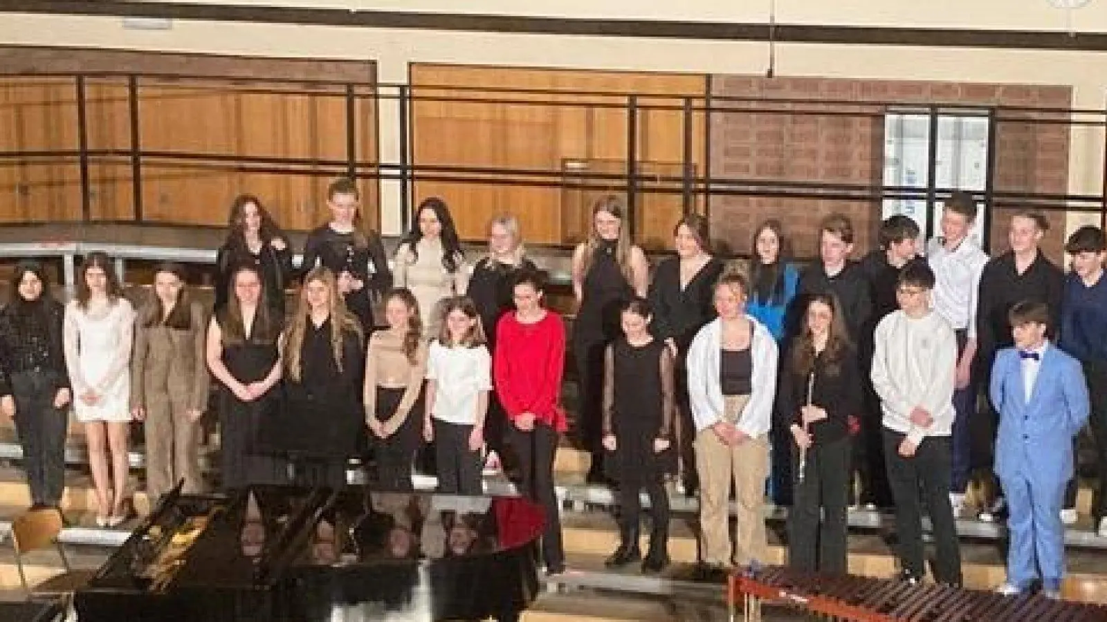 Die jungen Mitwirkenden beeindruckten beim Solistenkonzert im Otto-Hahn-Gymnasium. (Bild: Stefan Daubner/exb)