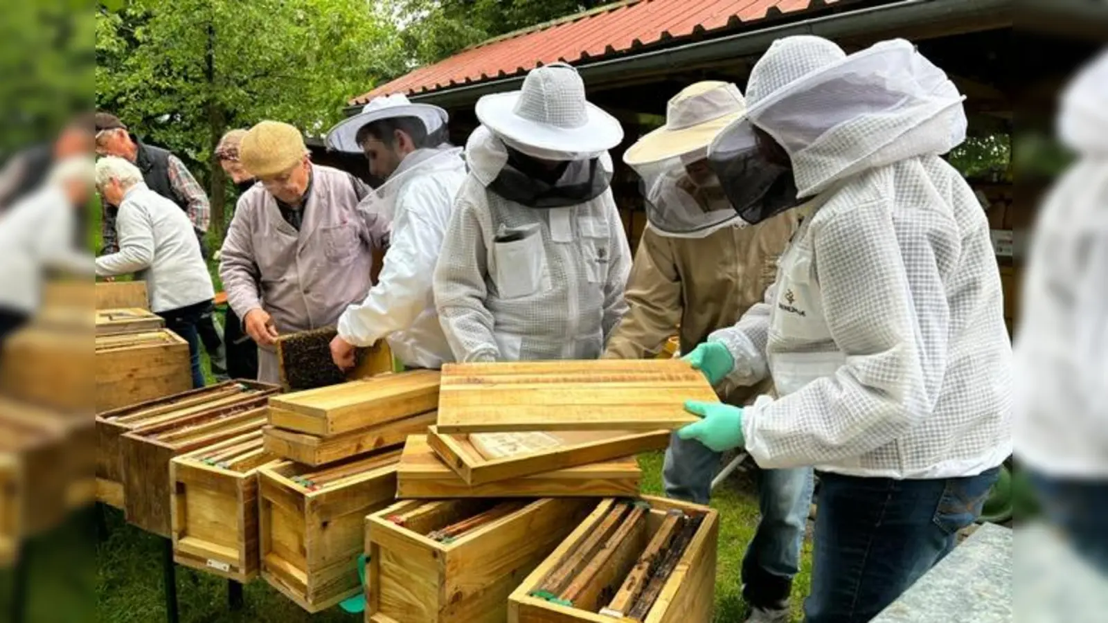 Stolz auf die Neuimker ist man beim Verein Freunde und Förderer des Lehrbienenheimes Schwarzenfeld.  (Bild: Karlheinz Dausch)